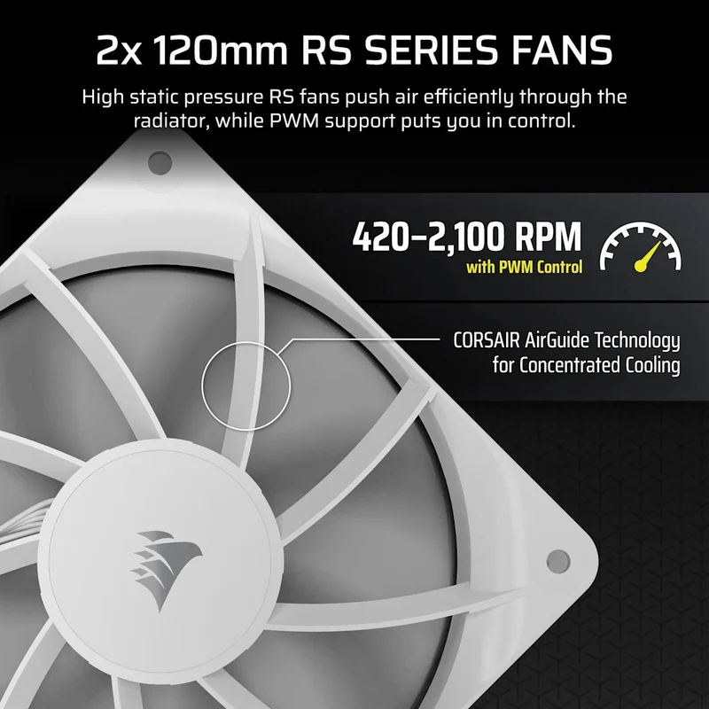 Corsair Nautilus 240 RS Performance LCD 240mm Liquid CPU Cooler (Black, White)