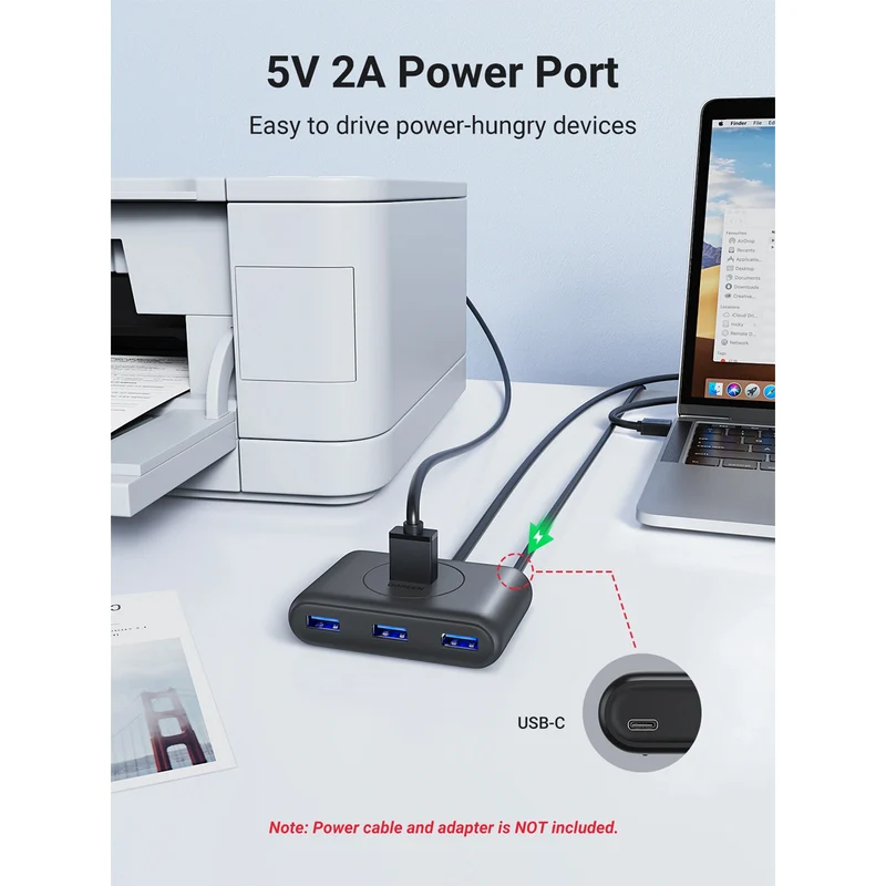 Ugreen USB 3.0 A 4 Ports Hub - 0.5m (Black) (CR113/20290)