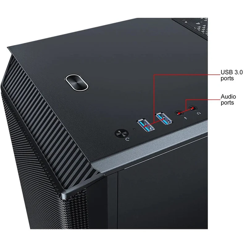Phanteks Eclipse P300A Tempered Glass Compact Mid-Tower Full Mesh Front Case (Satin Black) (PH-EC300ATG-BK01)