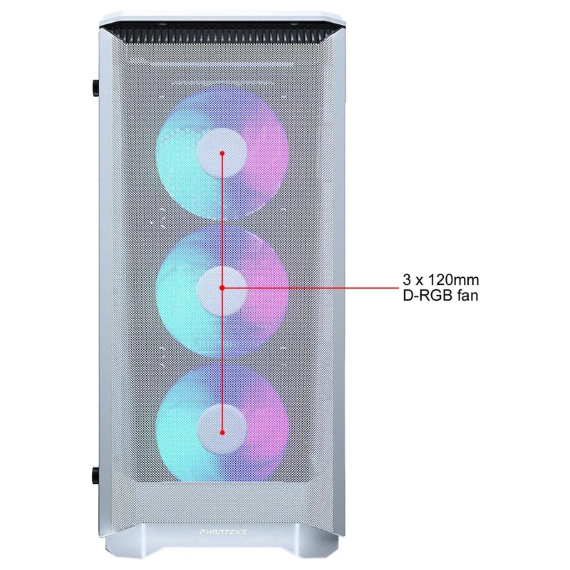 Phanteks Eclipse P400A DRGB Tempered Glass Digital Mid-Tower Chassis Case (Glacier White) (PH-EC400ATG-DWT01)