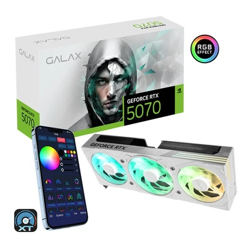 Galax RTX GeForce 5070 Ex Gamer 1-Click OC 12GB GDDR7 Graphics Card White (57NON7MDBVXW)