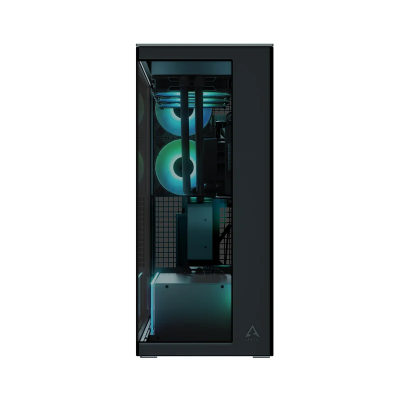 Arctic Xtender VG Tempered Glass Side Panel Premium E-ATX PC Case Vertical GPU Mounting (Black, White, Black Mirror)