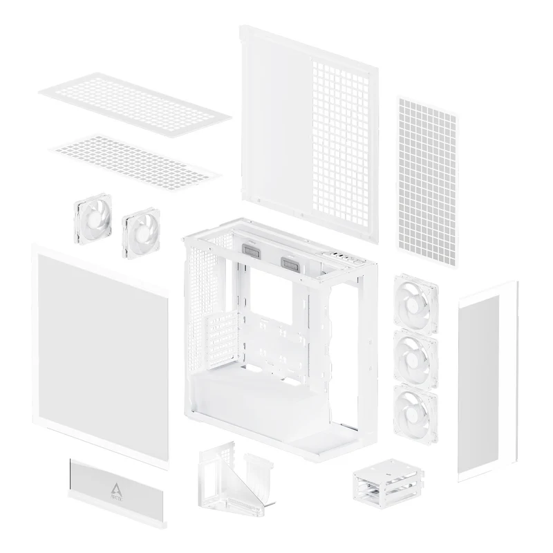 Arctic Xtender VG Tempered Glass Side Panel Premium E-ATX PC Case Vertical GPU Mounting (Black, White, Black Mirror)
