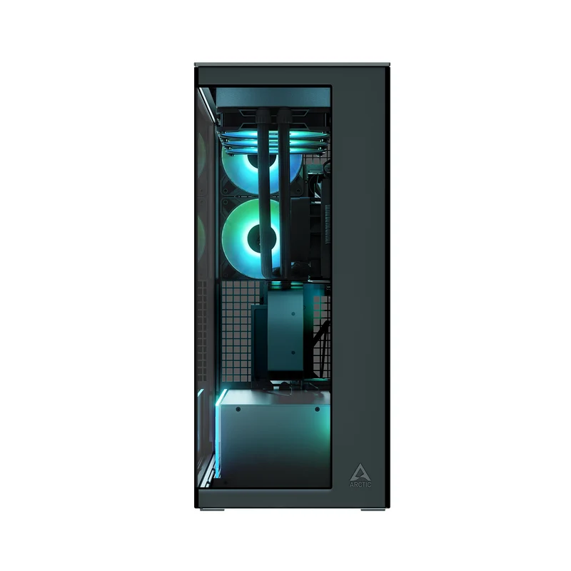 Arctic Xtender VG Tempered Glass Side Panel Premium E-ATX PC Case Vertical GPU Mounting (Black, White, Black Mirror)