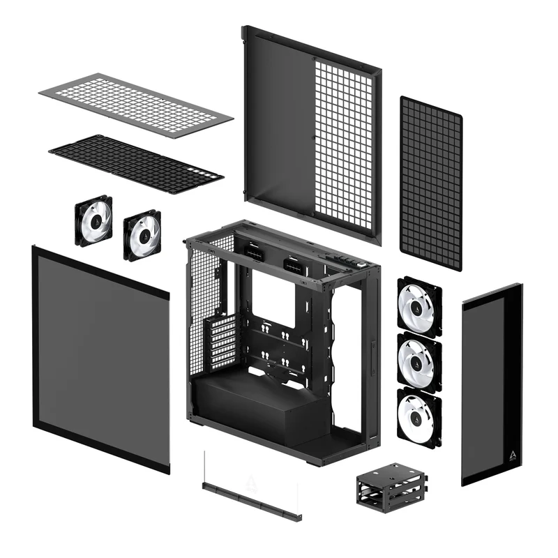 Arctic Xtender Tempered Glass Side Panel Premium E-ATX PC Case (Black, White, Mirror Black)