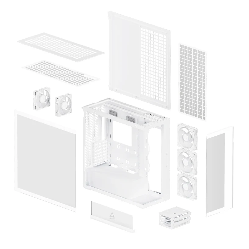 Arctic Xtender Tempered Glass Side Panel Premium E-ATX PC Case (Black, White, Mirror Black)