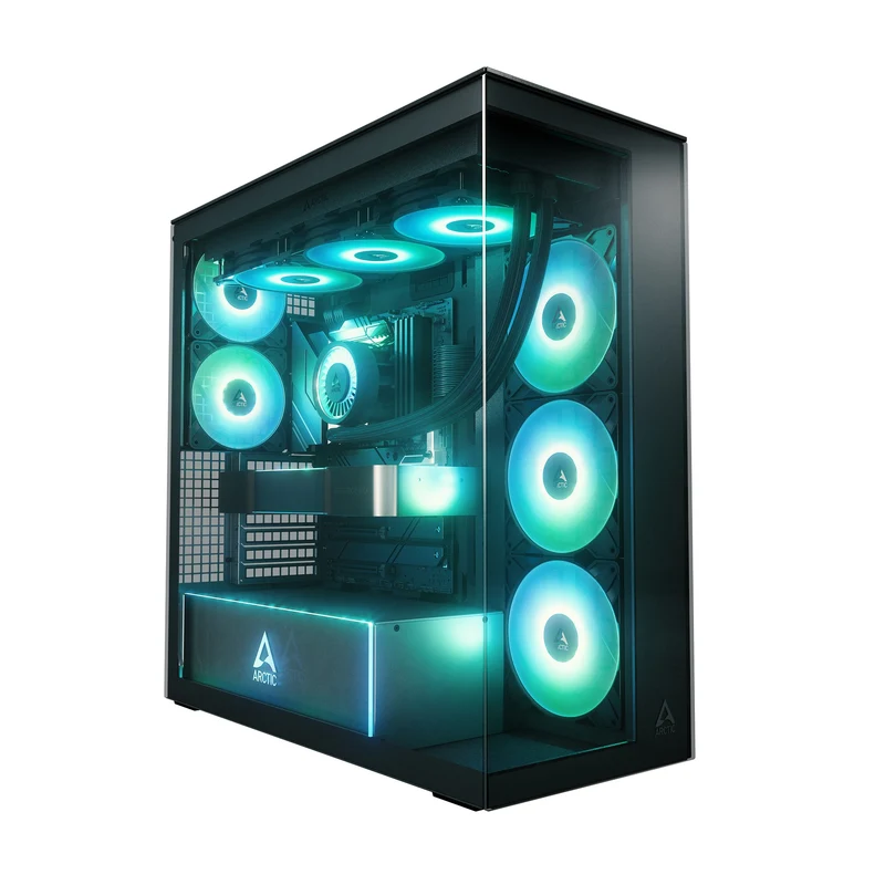 Arctic Xtender Tempered Glass Side Panel Premium E-ATX PC Case (Black, White, Mirror Black)