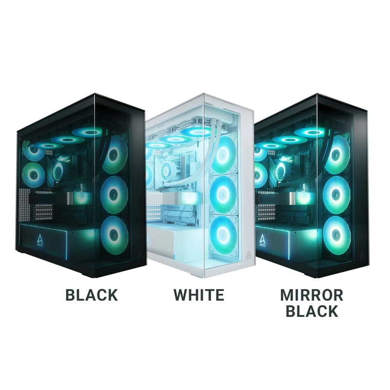 Arctic Xtender Tempered Glass Side Panel Premium E-ATX PC Case (Black, White, Mirror Black)