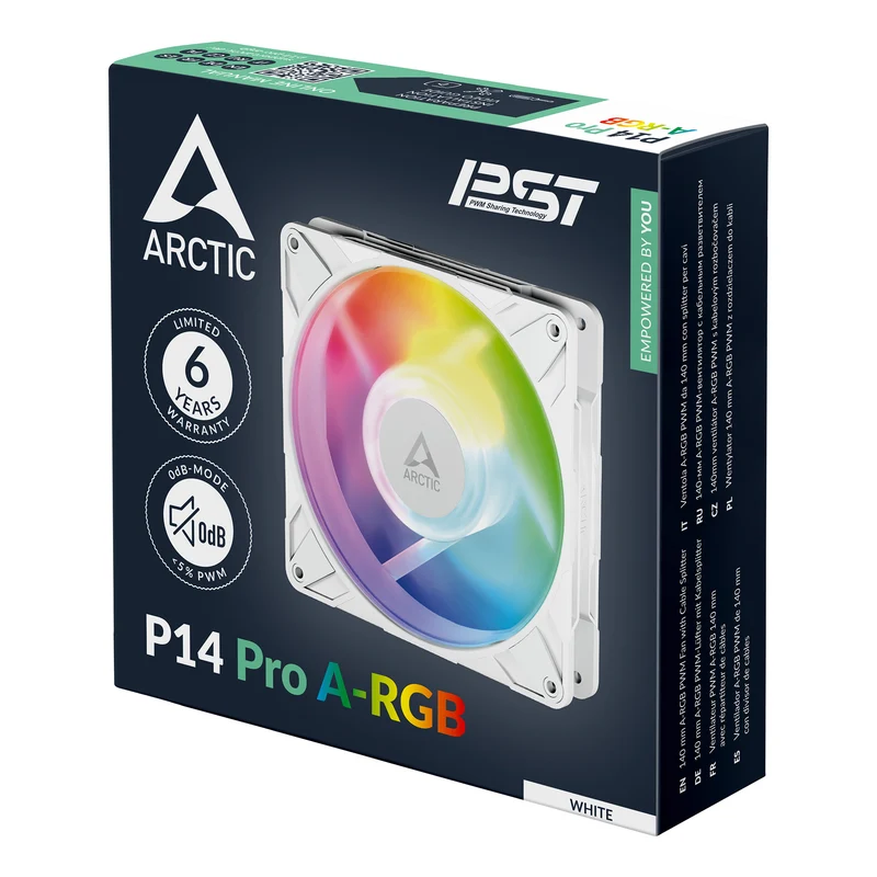 Arctic P14 Pro A-RGB 140 mm A-RGB PWM Single Fan with Cable Splitter (White) (ACFAN00318A)