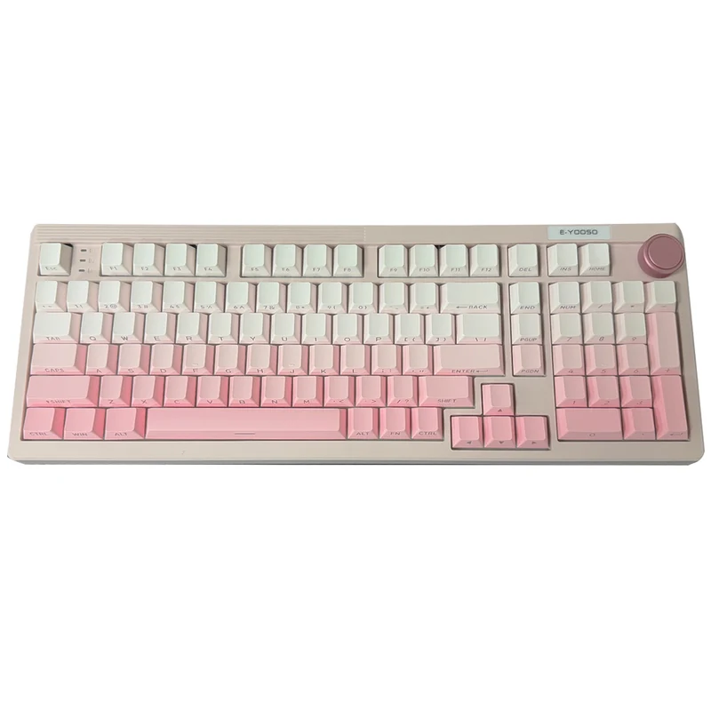 E-Yooso Z-101 RGB 101 Keys Tri-Mode Hot-Swappable Mechanical Keyboard Gradient Pink (Silverwood Switch)