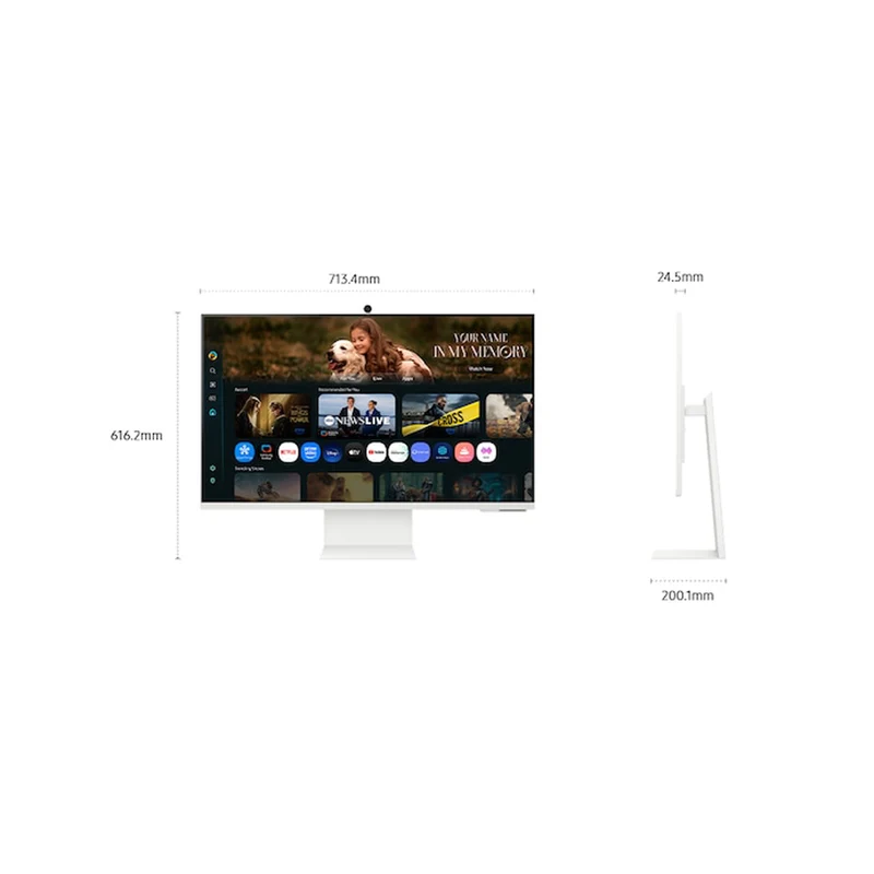 Samsung M8 M80F LS32FM803UEXXP 32" 4K (3840x2160) 60Hz 4ms GTG VA Vision AI Smart Monitor with Tilt, Pivot & Height Adjustment (Warm White)