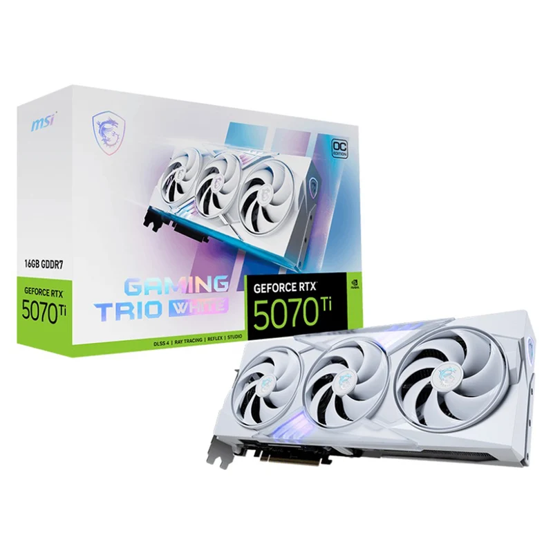 MSI GeForce RTX 5070 Ti 16GB GDDR7 Gaming Trio OC Graphics Card (White)