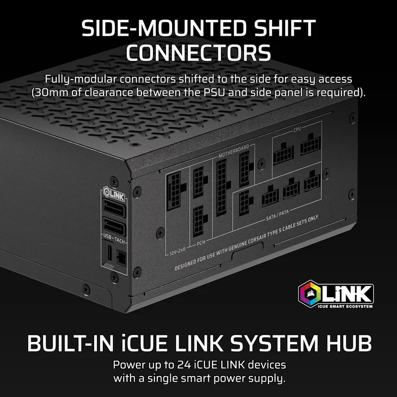 Corsair HX1000i SHIFT Fully Modular Platinum ATX Power Supply (CP-9020265-NA)