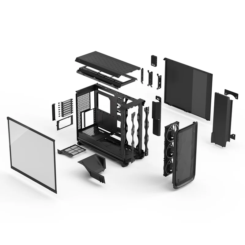Fractal Design Meshify 3 XL Computer Case (Ambience Pro RGB Black Tempered Glass Light Tint, Ambience Pro RGB White Tempered Glass Clear Tint)