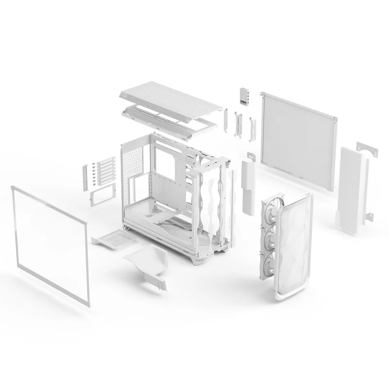 Fractal Design Meshify 3 XL Computer Case (Ambience Pro RGB Black Tempered Glass Light Tint, Ambience Pro RGB White Tempered Glass Clear Tint)