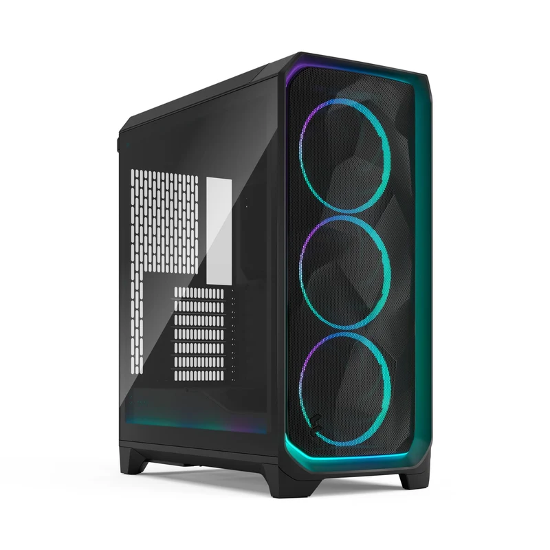 Fractal Design Meshify 3 Computer Case (Ambience Pro RGB Black Tempered Glass Light Tint, Ambience Pro RGB White Tempered Glass Clear Tint)