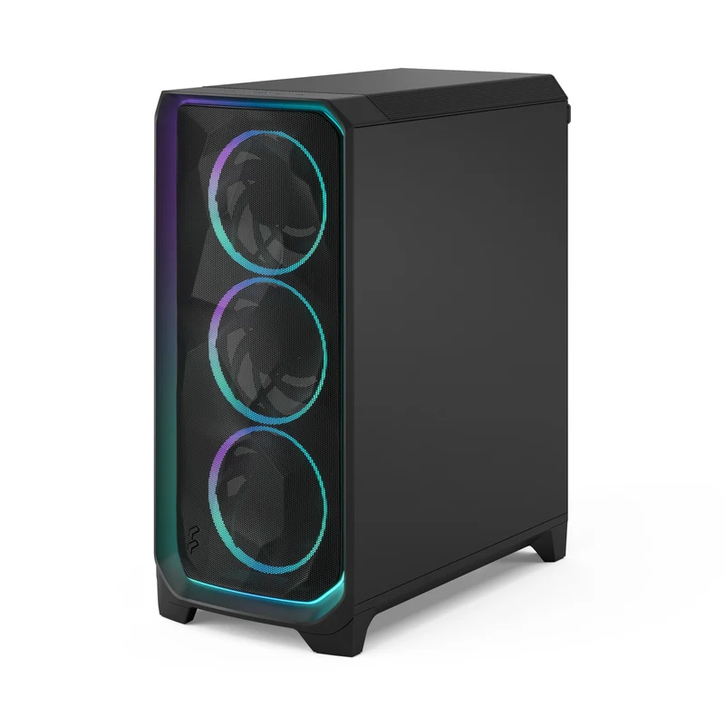 Fractal Design Meshify 3 Computer Case (Ambience Pro RGB Black Tempered Glass Light Tint, Ambience Pro RGB White Tempered Glass Clear Tint)