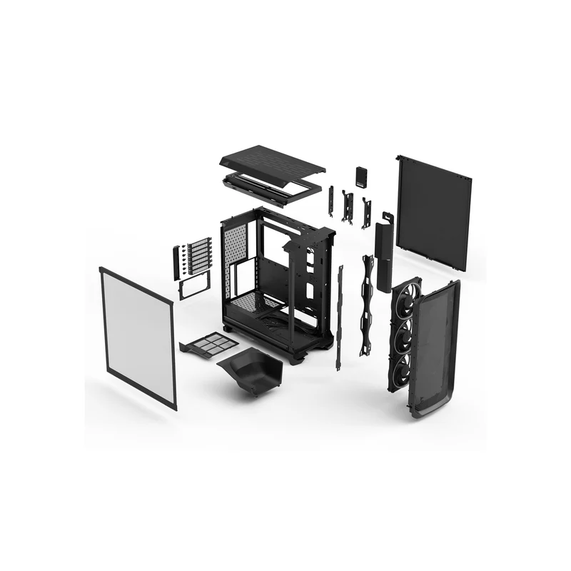 Fractal Design Meshify 3 Computer Case (Ambience Pro RGB Black Tempered Glass Light Tint, Ambience Pro RGB White Tempered Glass Clear Tint)