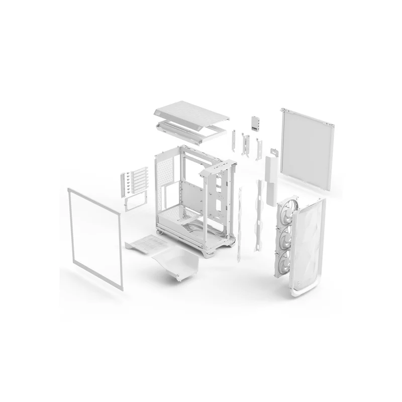 Fractal Design Meshify 3 Computer Case (Ambience Pro RGB Black Tempered Glass Light Tint, Ambience Pro RGB White Tempered Glass Clear Tint)
