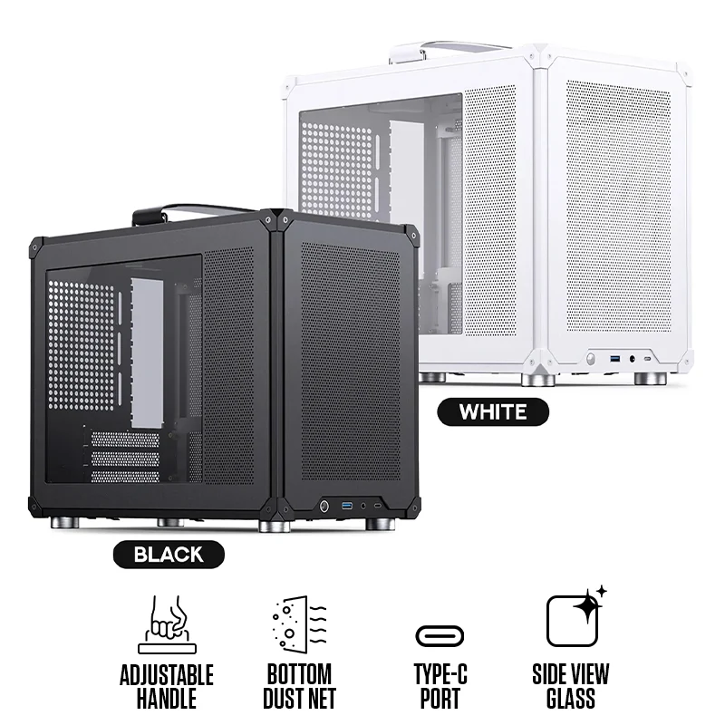 Jonsbo C6 Max M-ATX Handle Case (Black, White)