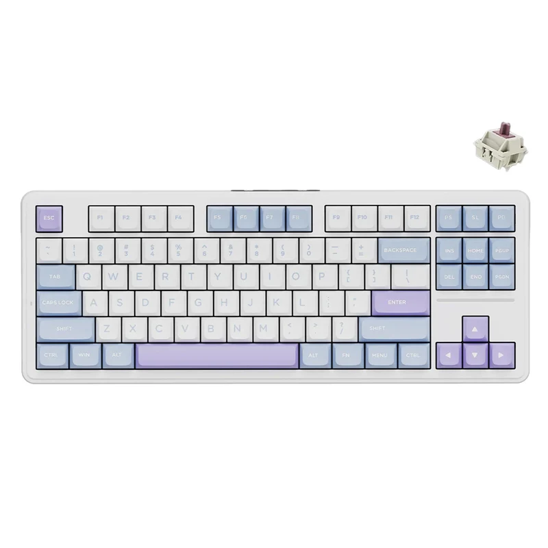 ATK A87 RGB Tri-Mode 87-Keys Gasket-Mounted Hot-Swappable Mechanical Keyboard (Sea Salt) (Black Plum Pro Switch)