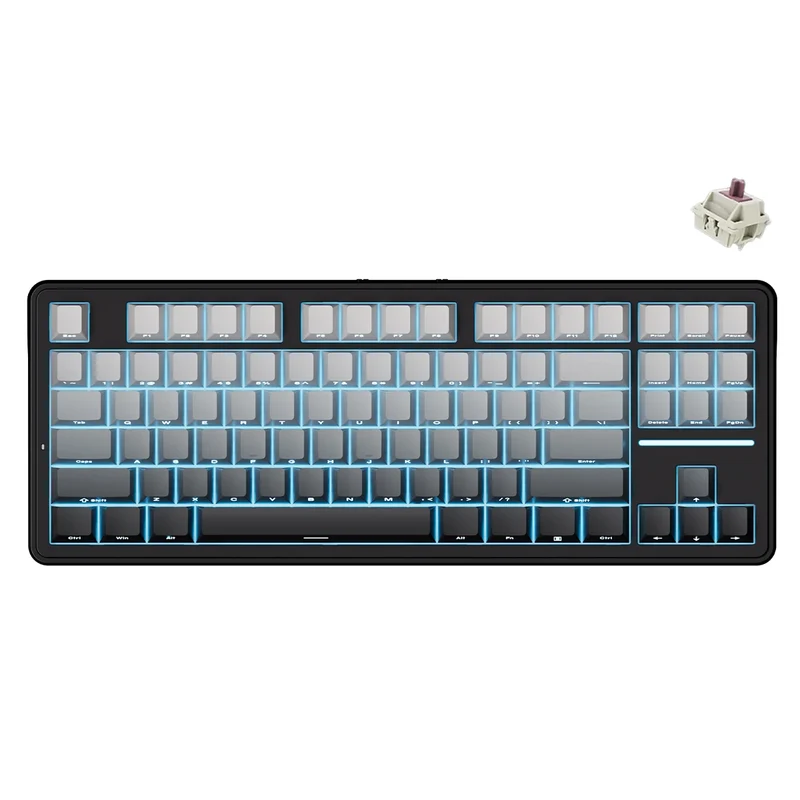 ATK A87 Pro RGB Tri-Mode 87-Keys Gasket-Mounted Hot-Swappable Mechanical Keyboard (Shadow Black) (Black Plum Pro Switch)