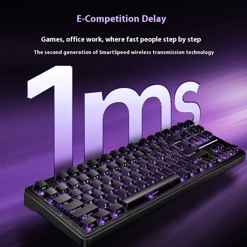 ATK A87 Pro RGB Tri-Mode 87-Keys Gasket-Mounted Hot-Swappable Mechanical Keyboard (Starry Night) (Polar Latte Switch)