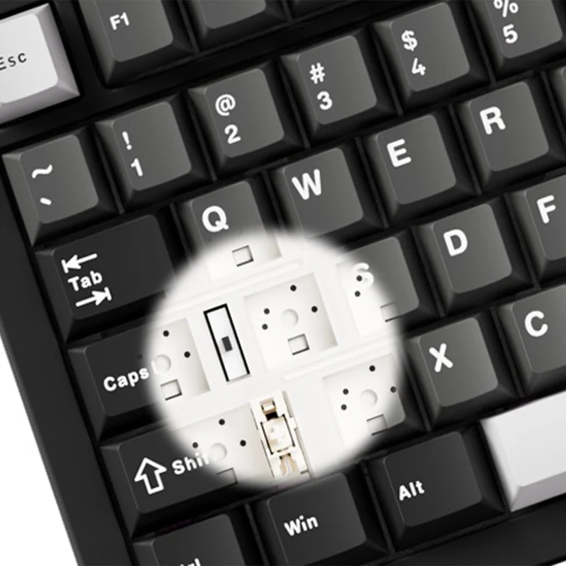 MonsGeek M1 V5 Black & Silver Aluminum Case Multi-Mode RGB Hot-Swappable Mechanical Keyboard (Akko Mirror Switch, Akko Cilantro Switch)