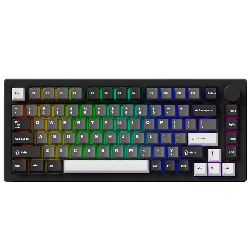 MonsGeek M1 V5 Black & Silver Aluminum Case Multi-Mode RGB Hot-Swappable Mechanical Keyboard (Akko Mirror Switch, Akko Cilantro Switch)