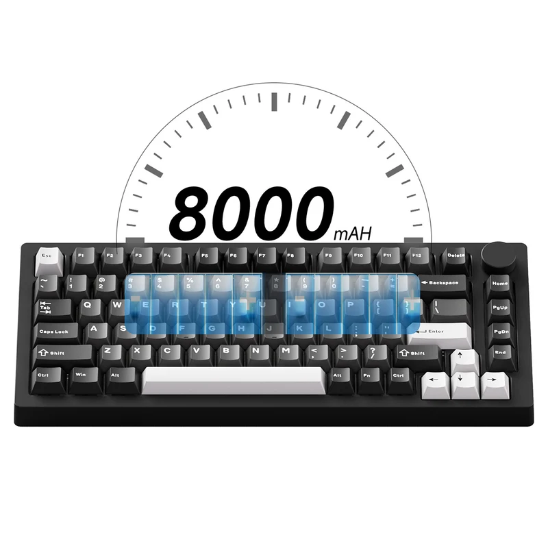 MonsGeek M1 V5 Black & Silver Aluminum Case Multi-Mode RGB Hot-Swappable Mechanical Keyboard (Akko Mirror Switch, Akko Cilantro Switch)