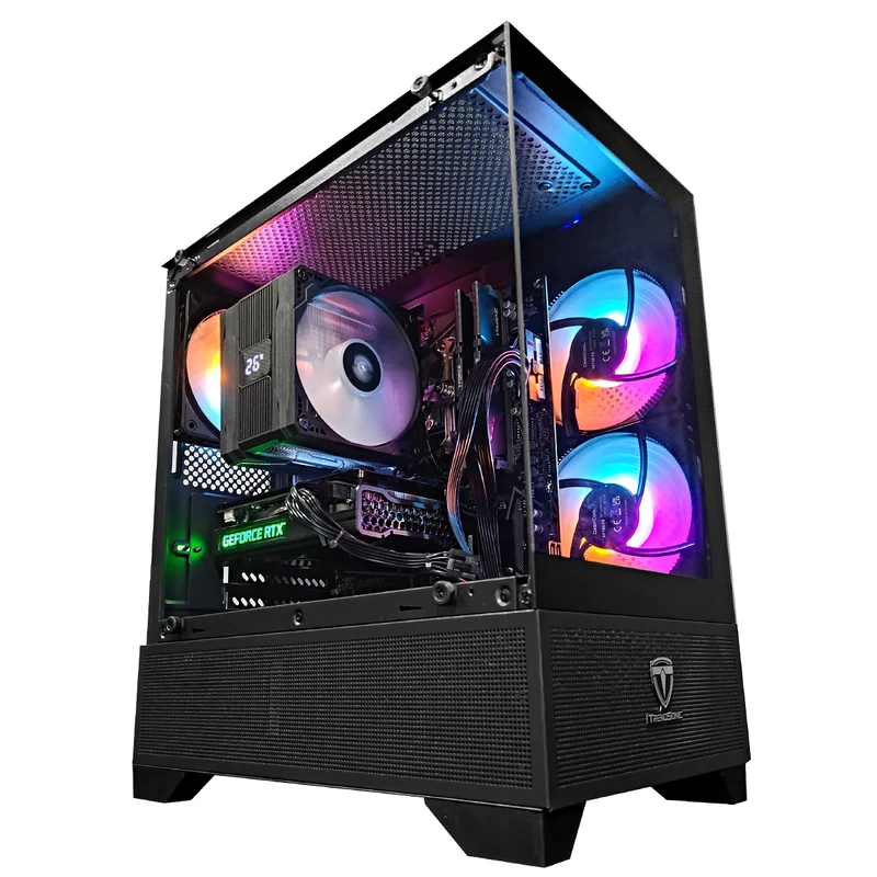 Alpha Eris TG Black Desktop Gaming PC | AMD Ryzen 5 5500 | 16GB RAM | 512GB SSD | RTX 3050 | Windows 11 Pro