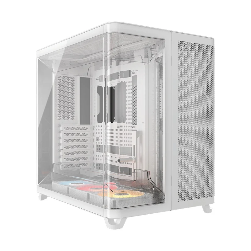 Corsair AIR 5400 RS-R ARGB TG Triple Chamber Mid-Tower PC Case (Black, White)