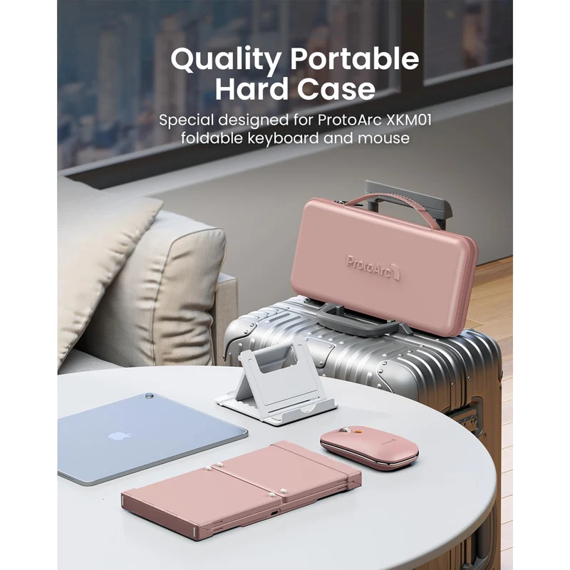 ProtoArc XKM01 Foldable Full-Size Wireless Keyboard and Mouse Combo (Pink) (CP016543)
