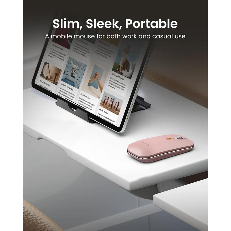 ProtoArc XKM01 Foldable Full-Size Wireless Keyboard and Mouse Combo (Pink) (CP016543)