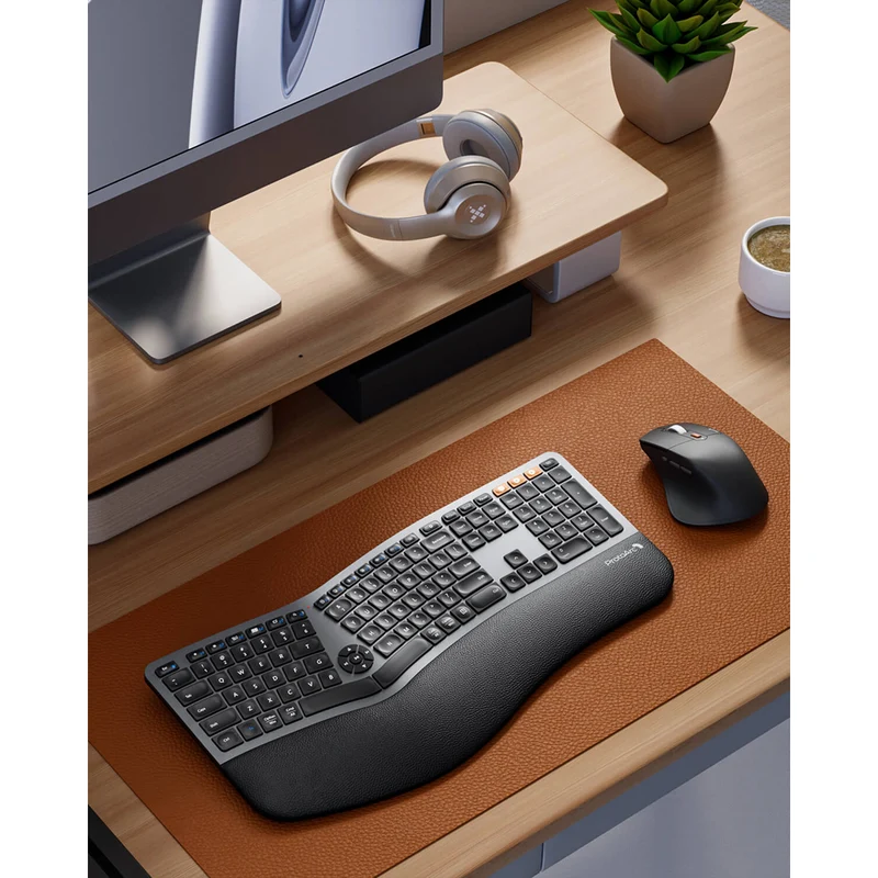 ProtoArc EKM01 Plus Dual Mode Full Size Ergonomic Keyboard Mouse Combo (Black) (CP013399)