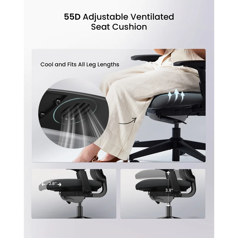 ProtoArc Flexer Mesh Ergonomic Office Chair (Black) (CP016457)