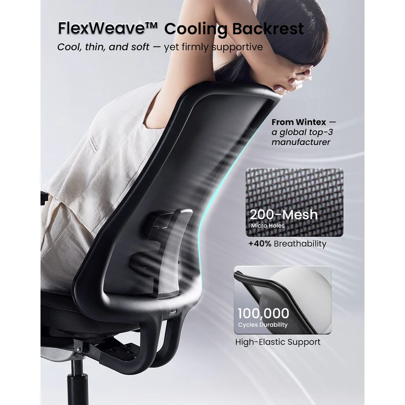 ProtoArc Flexer Mesh Ergonomic Office Chair (Black) (CP016457)