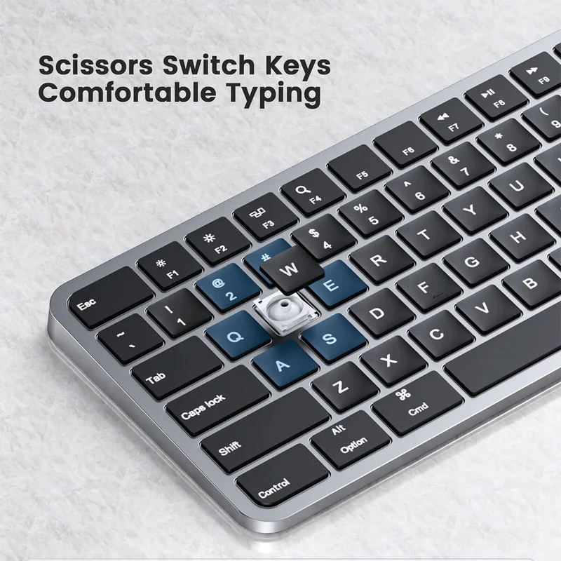 ProtoArc KM100-A Bluetooth Triple Channel Ultra-Slim Backlit Keyboard and Mouse Combo (Space Grey) (CP014528)