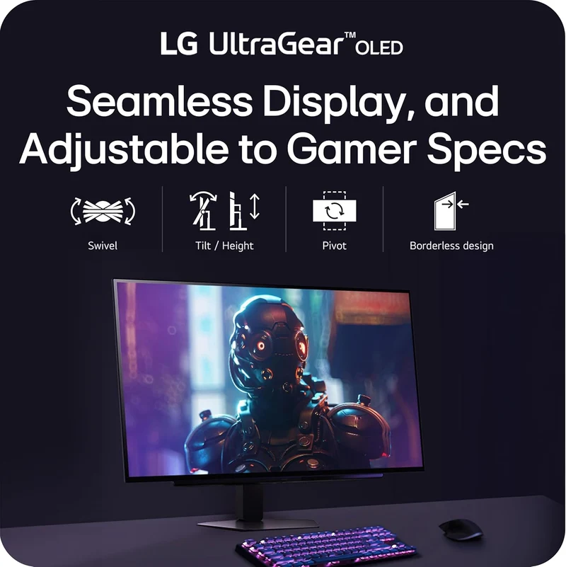 LG UltraGear 27GX704A-B 27" OLED (2560x1440) QHD 240Hz 0.03MS GTG Gaming Monitor with Tilt, Height, Swivel & Pivot Adjustment