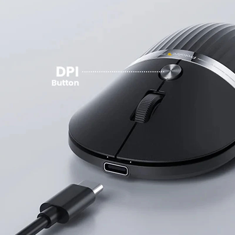 ProtoArc HubMouse 2-in-1 Swappable Modular HubMouse with Customized Hub (Dark Sky Gray, White)