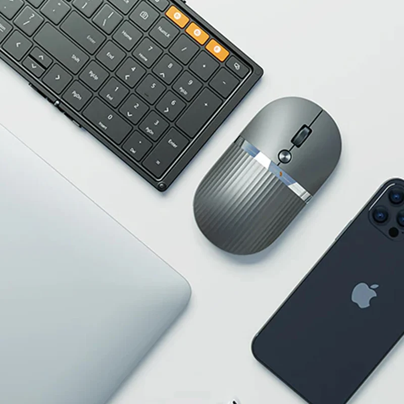 ProtoArc HubMouse 2-in-1 Swappable Modular HubMouse with Customized Hub (Dark Sky Gray, White)