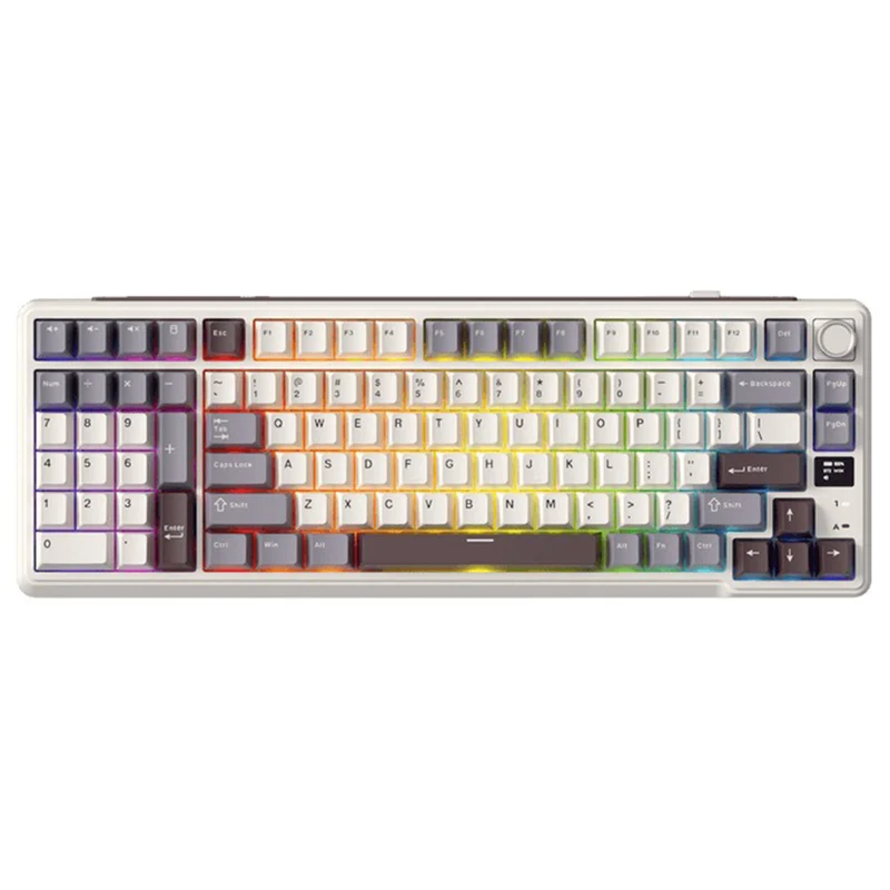 Royal Kludge RK-L98 Tri-Mode RGB 101 Keys Hot Swappable Mechanical Keyboard Sandalwood Brown (Cream Switch)