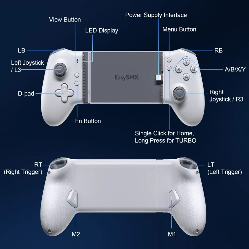 EasySMX M15 Mobile Gaming Controller (White) (VG-C512)