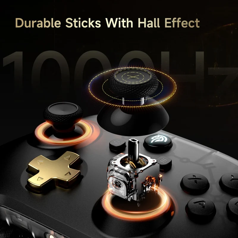 EasySMX D05 Multi-Platform Gaming Controller with Charging Dock, Hall Effect Joysticks & Trigger (Black) (VG-C530)