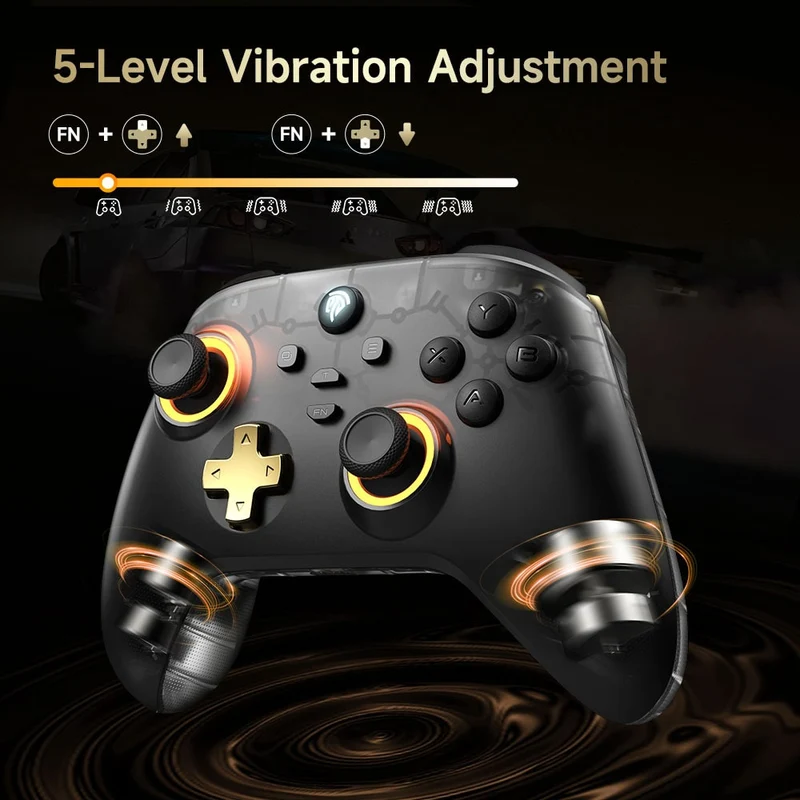 EasySMX D05 Multi-Platform Gaming Controller with Charging Dock, Hall Effect Joysticks & Trigger (Black) (VG-C530)