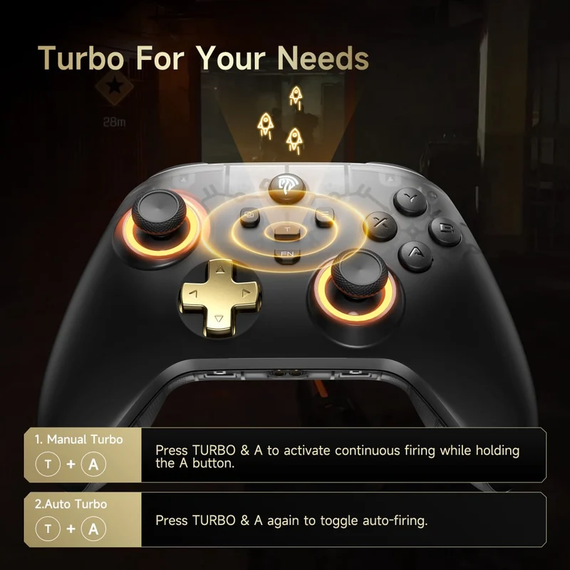 EasySMX D05 Multi-Platform Gaming Controller with Charging Dock, Hall Effect Joysticks & Trigger (Black) (VG-C530)