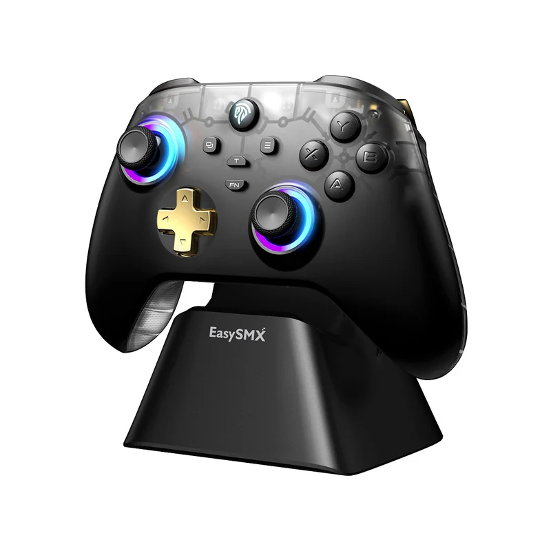 EasySMX D05 Multi-Platform Gaming Controller with Charging Dock, Hall Effect Joysticks & Trigger (Black) (VG-C530)