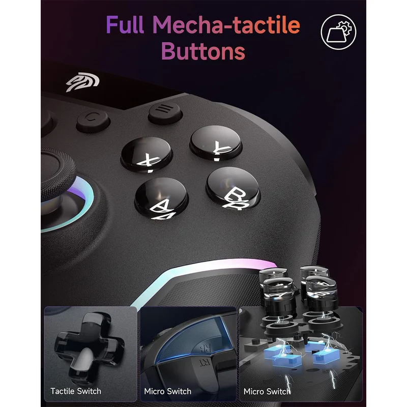 EasySMX X20 Multi-Platform Wireless Gaming Controller with Trigger Lock & Hall Effect Sensor (White, Black) (VG-C518, VG-C548)