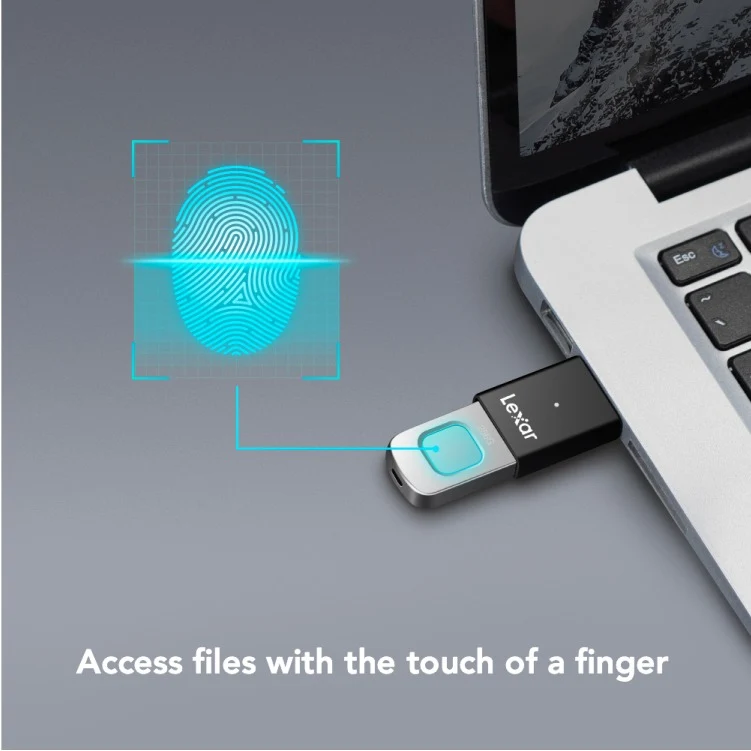Lexar JumpDrive Fingerprint F35 PRO 128GB USB 3.2 Gen 1 Type-A 400MB/s Read Flash Drive (LJDF35P128G-RNBNG)