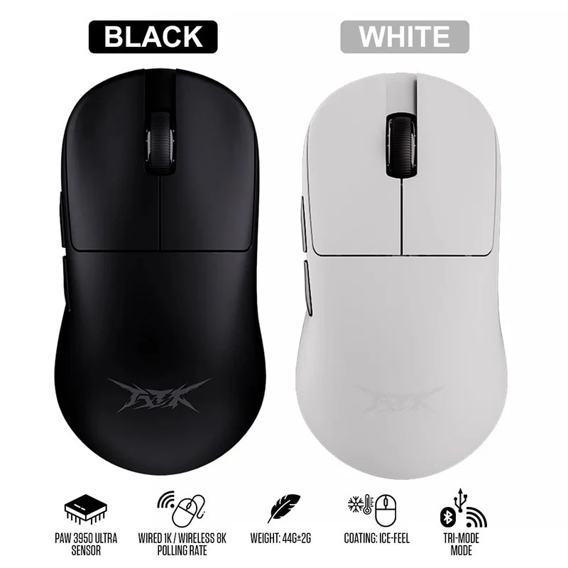 ATK Blazing Sky U2 Pro Lightweight Wireless Gaming Mouse (Black, White)